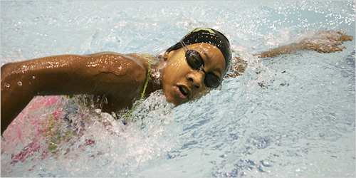black swimmers