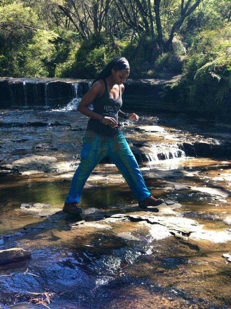 travel fitness tour of Wentworth Falls in Blue Mountains Australia